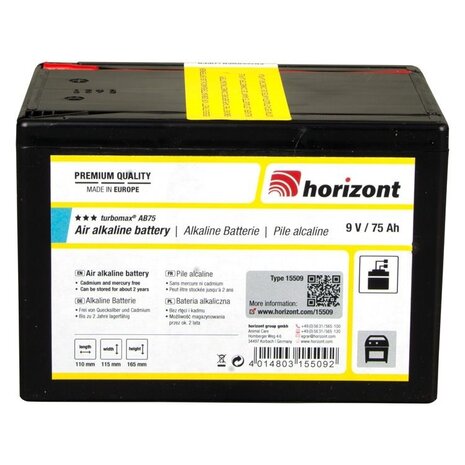 Horizont Batterij 9V TURBOMAX AB75