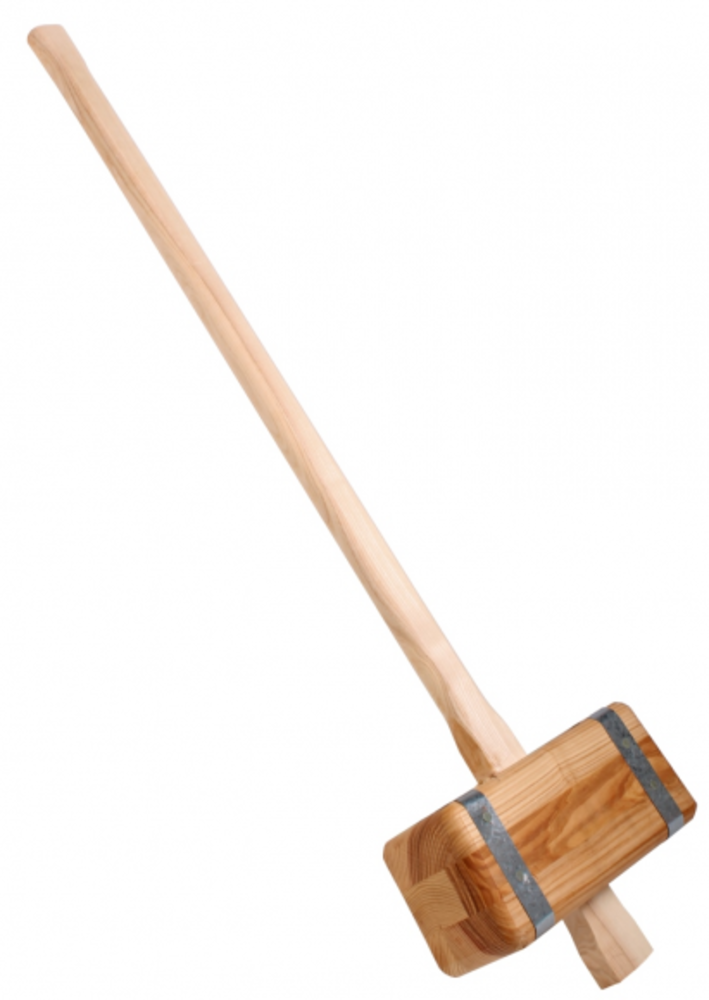 Talentools Tuinhamer hout vierkant met steel 90cm