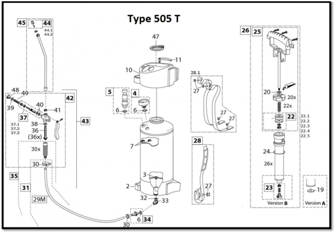 Gloria Alle onderdelen Gloria 505 T RVS Gloria Alle onderdelen Gloria 505 T RVS