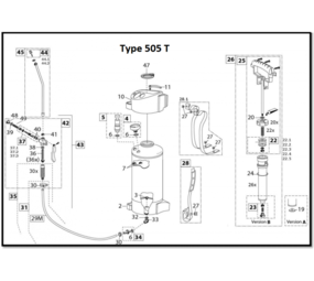 Gloria Alle onderdelen Gloria 505 T RVS Gloria Alle onderdelen Gloria 505 T RVS