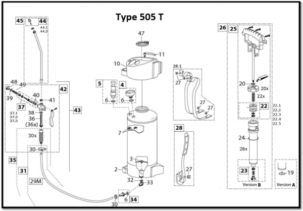 Gloria Alle onderdelen Gloria 505 T RVS Gloria Alle onderdelen Gloria 505 T RVS