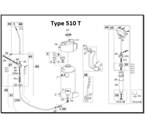 Gloria Alle onderdelen Gloria type 510 T RVS Gloria Alle onderdelen Gloria type 510 T RVS