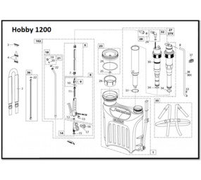 Gloria Alle onderdelen Gloria rugspuit Hobby 1200 Gloria Alle onderdelen Gloria rugspuit Hobby 1200