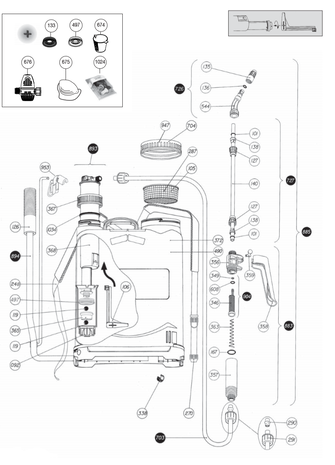 Matabi Matabi nozzle set met sproeikop Matabi Matabi nozzle set met sproeikop