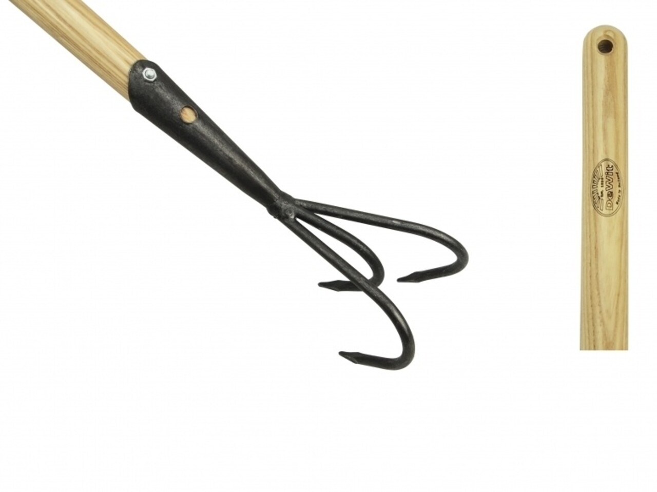 De Wit De Wit Cultivator 3 tands met essen houten steel van 1500mm De Wit De Wit Cultivator 3 tands met essen houten steel van 1500mm