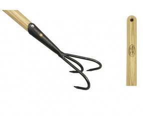 De Wit De Wit Cultivator 3 tands met essen houten steel van 1500mm