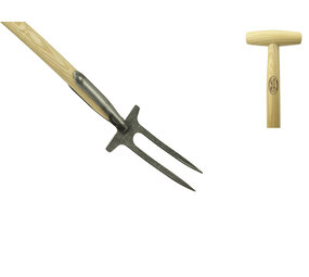 De Wit De Wit Roosvork 2 tands met essen houten steel van  900mm De Wit De Wit Roosvork 2 tands met essen houten steel van  900mm