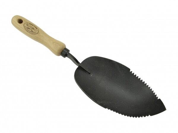 De Wit De Wit Potgrond schep met gekartelde snede en essen houten handvat De Wit De Wit Potgrond schep met gekartelde snede en essen houten handvat