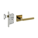 Intersteel Set loopslot / toiletslot wit met deurkruk Bastian op rozet 55x55mm PVD messingkleur Intersteel Set loopslot / toiletslot wit met deurkruk Bastian op rozet 55x55mm PVD messingkleur