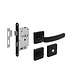 Intersteel Set loopslot / toiletslot zwart met deurkruk Denham op rozet 50x50mm zwart Intersteel Set loopslot / toiletslot zwart met deurkruk Denham op rozet 50x50mm zwart