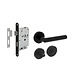 Intersteel Set loopslot / toiletslot zwart met deurkruk Bastian op rozet ø52x10mm zwart Intersteel Set loopslot / toiletslot zwart met deurkruk Bastian op rozet ø52x10mm zwart
