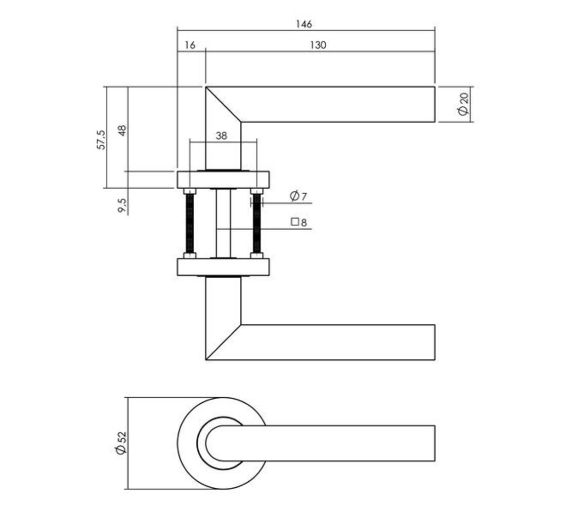 Intersteel Set loopslot / toiletslot zwart met deurkruk Bastian op rozet ø52x10mm zwart Intersteel Set loopslot / toiletslot zwart met deurkruk Bastian op rozet ø52x10mm zwart