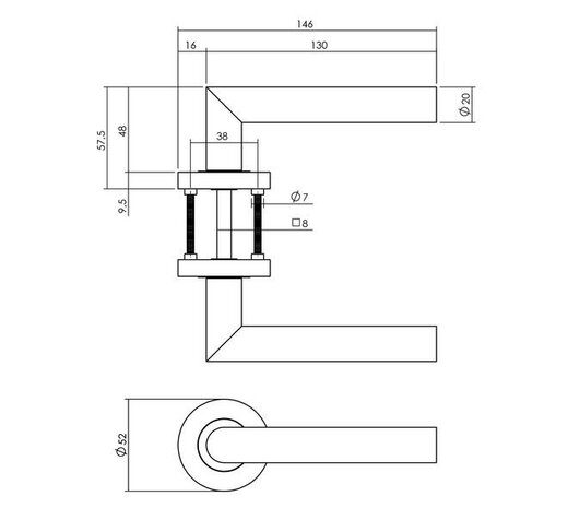 Intersteel Set loopslot / toiletslot zwart met deurkruk Bastian op rozet ø52x10mm zwart Intersteel Set loopslot / toiletslot zwart met deurkruk Bastian op rozet ø52x10mm zwart