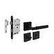Intersteel Set loopslot / toiletslotzwart met deurkruk Baustil op rozet 55x55mm zwart Intersteel Set loopslot / toiletslotzwart met deurkruk Baustil op rozet 55x55mm zwart