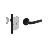 Intersteel Set loopslot / toiletslot zwart met deurkruk Eucla met rozet ø50x7mm zwart Intersteel Set loopslot / toiletslot zwart met deurkruk Eucla met rozet ø50x7mm zwart