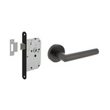 Intersteel Set loopslot / toiletslot zwart met deurkruk Bastian op rozet ø52x10mm antraciet grijs Intersteel Set loopslot / toiletslot zwart met deurkruk Bastian op rozet ø52x10mm antraciet grijs