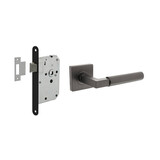 Intersteel Set loopslot / toiletslot zwart met deurkruk Baustil op rozet 55x55mm antraciet grijs Intersteel Set loopslot / toiletslot zwart met deurkruk Baustil op rozet 55x55mm antraciet grijs