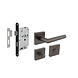 Intersteel Set loopslot / toiletslot zwart met deurkruk Bastian op rozet 55x55mm antraciet grijs Intersteel Set loopslot / toiletslot zwart met deurkruk Bastian op rozet 55x55mm antraciet grijs