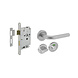Intersteel Set loopslot / toiletslot wit met deurkruk Recht op rozet ø53x9mm rvs Intersteel Set loopslot / toiletslot wit met deurkruk Recht op rozet ø53x9mm rvs
