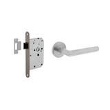 Intersteel Set loopslot / toiletslot rvs met deurkruk Jura op rozet ø53x9mm rvs Intersteel Set loopslot / toiletslot rvs met deurkruk Jura op rozet ø53x9mm rvs