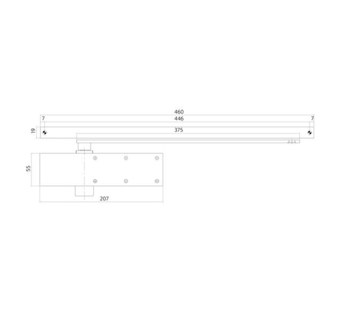 Intersteel Deurdranger 124 + glijarm 207x55x40 Intersteel Deurdranger 124 + glijarm 207x55x40