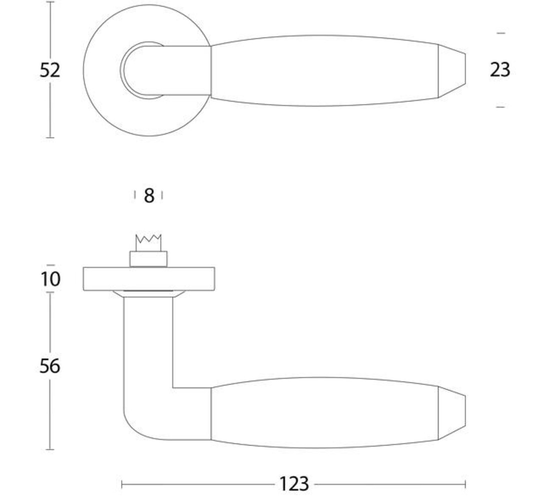 Intersteel Deurkruk Combinatie op rozet verdekt ø53x10mm rvs/zwart
