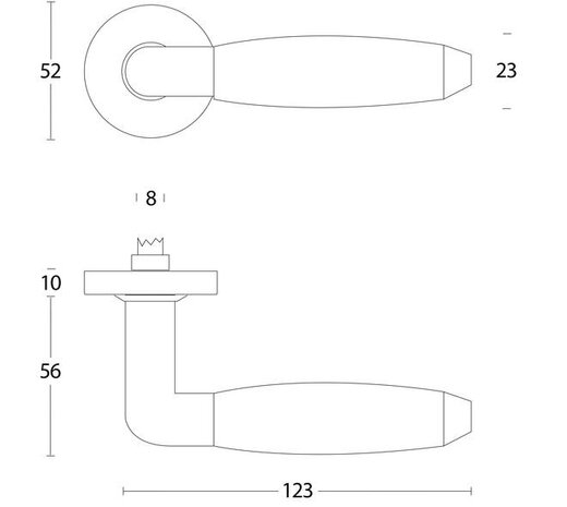 Intersteel Deurkruk Combinatie op rozet verdekt ø53x10mm rvs/zwart