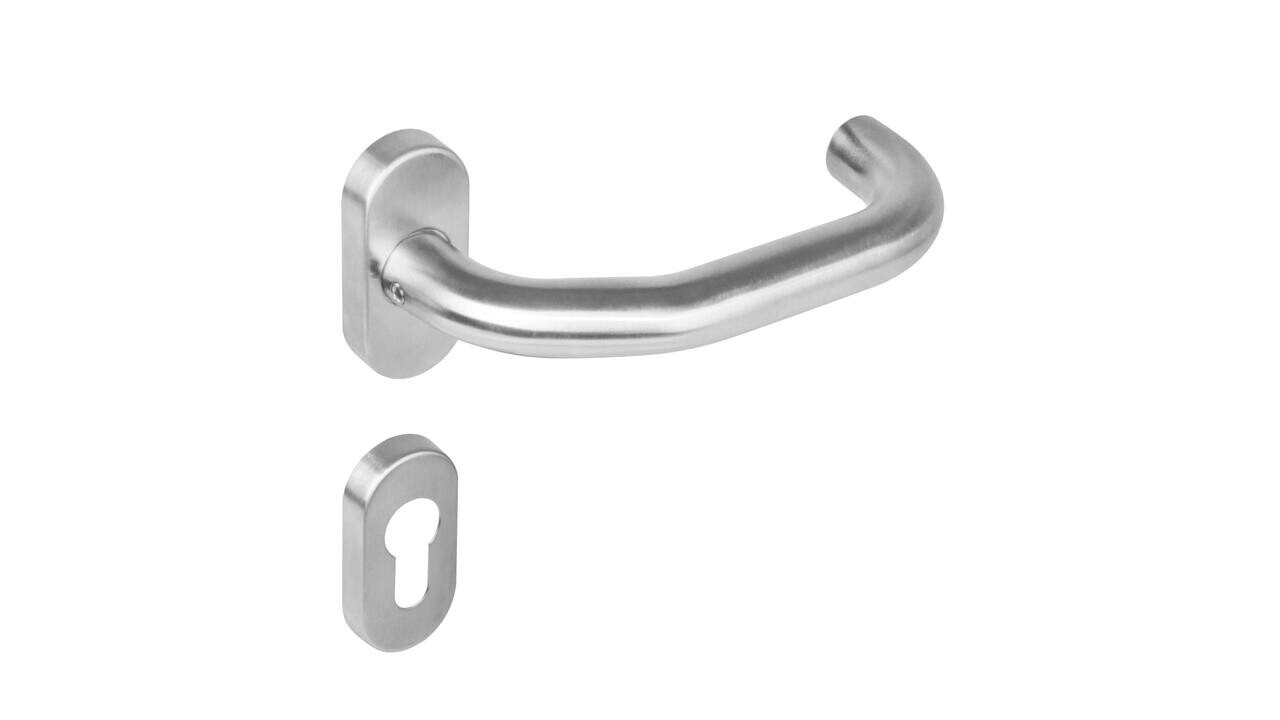 Intersteel Deurkruk Verkropt op rozet verdekt ovaal 65x30x10mm rvs Intersteel Deurkruk Verkropt op rozet verdekt ovaal 65x30x10mm rvs