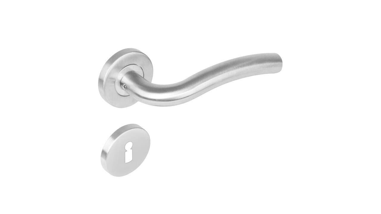 Intersteel Deurkruk Lisa op rozet verdekt ø53x8mm met nokken EN1906/4 rvs Intersteel Deurkruk Lisa op rozet verdekt ø53x8mm met nokken EN1906/4 rvs