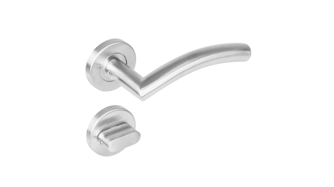 Intersteel Deurkruk Lisa/90° op rozet verdekt ø53x8mm met nokken EN1906/4 rvs Intersteel Deurkruk Lisa/90° op rozet verdekt ø53x8mm met nokken EN1906/4 rvs