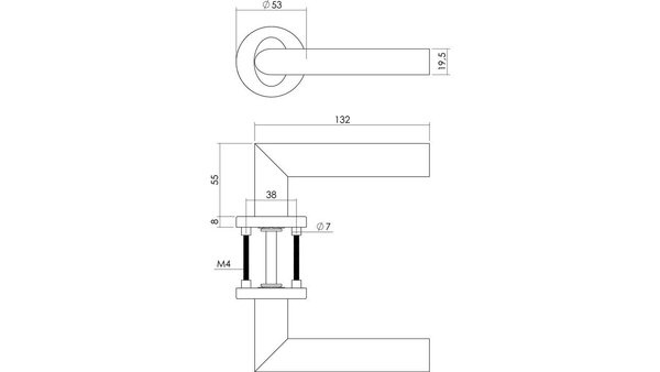 Intersteel Deurkruk Girona op rozet verdekt ø53x8mm met nokken EN1906/4 rvs Intersteel Deurkruk Girona op rozet verdekt ø53x8mm met nokken EN1906/4 rvs