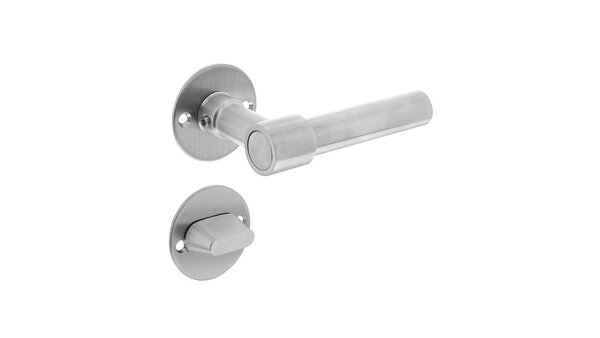 Deurkruk L/L recht met rozet Ø51x2mm rvs Deurkruk L/L recht met rozet Ø51x2mm rvs