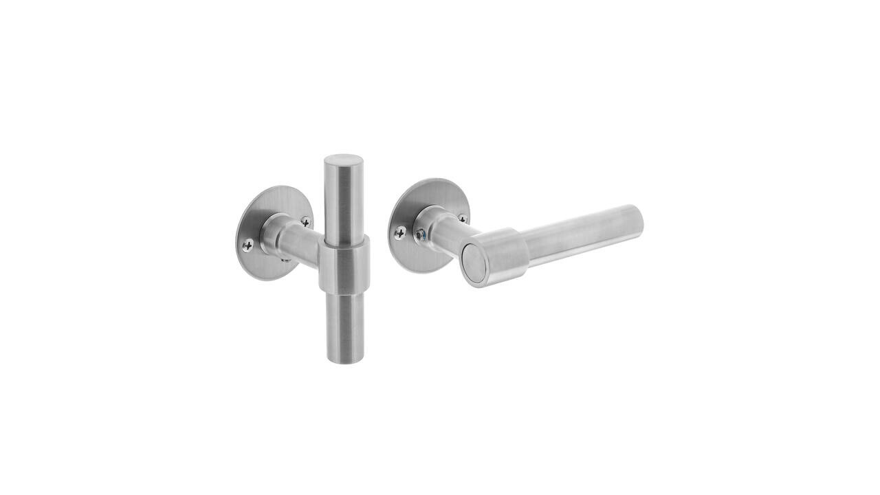 Intersteel Deurkruk L/T recht met rozet Ø51x2mm rvs Intersteel Deurkruk L/T recht met rozet Ø51x2mm rvs