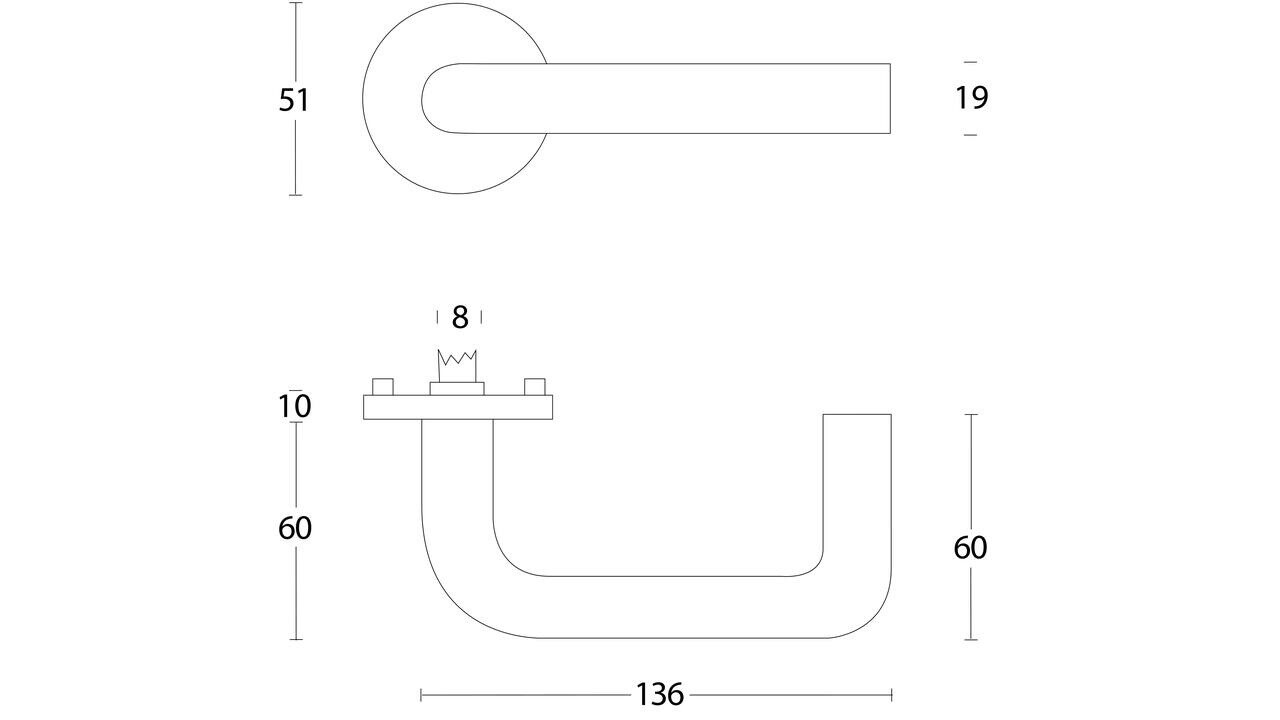 Intersteel Deurkruk Rond met rozet verdekt ATP ø51x10mm met nokken rvs Intersteel Deurkruk Rond met rozet verdekt ATP ø51x10mm met nokken rvs
