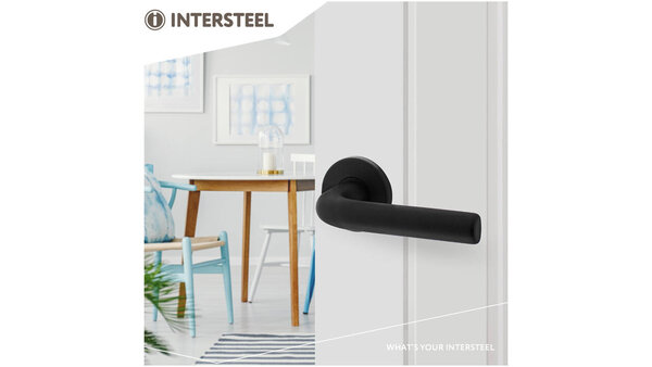 Intersteel Deurkruk Eucla met rozet verdekt ø50x7mm met nokken zwart