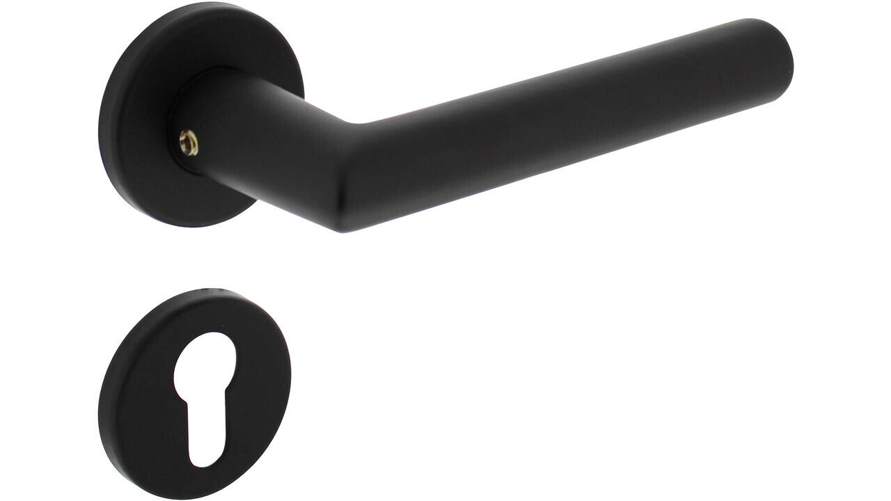 Intersteel Deurkruk Broome met rozet verdekt ø50x7mm met nokken zwart