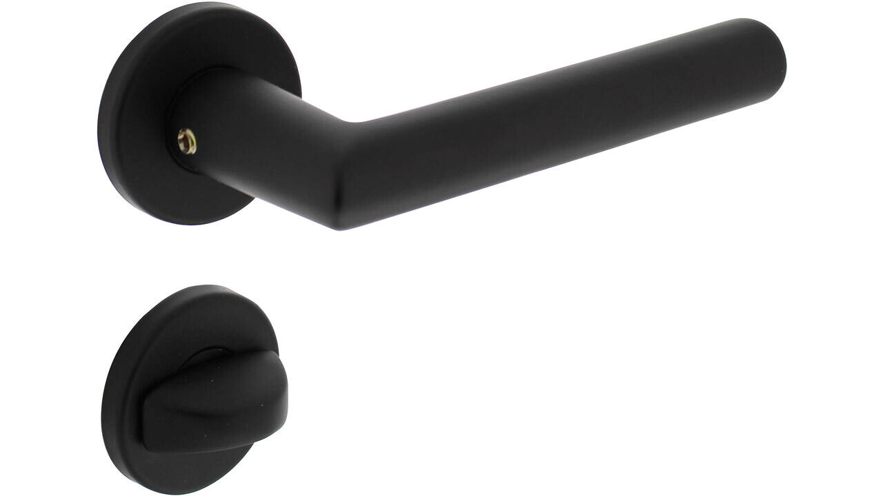 Intersteel Deurkruk Broome met rozet verdekt ø50x7mm met nokken zwart