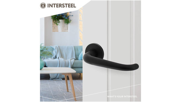 Intersteel Deurkruk Cue met rozet verdekt ø50x7mm met nokken zwart