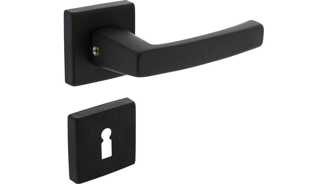 Intersteel Deurkruk Moora met rozet verdekt 50x50x10mm met nokken zwart