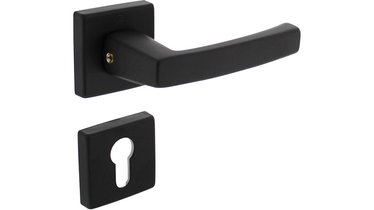 Intersteel Deurkruk Moora met rozet verdekt 50x50x10mm met nokken zwart