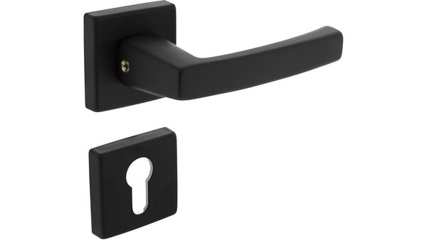 Intersteel Deurkruk Moora met rozet verdekt 50x50x10mm met nokken zwart