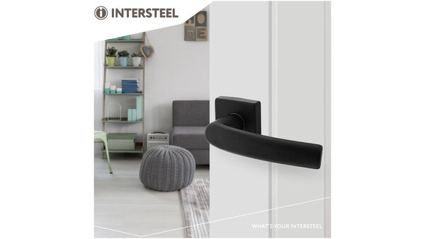 Intersteel Deurkruk Denham met rozet verdekt 50x50x10mm met nokken zwart