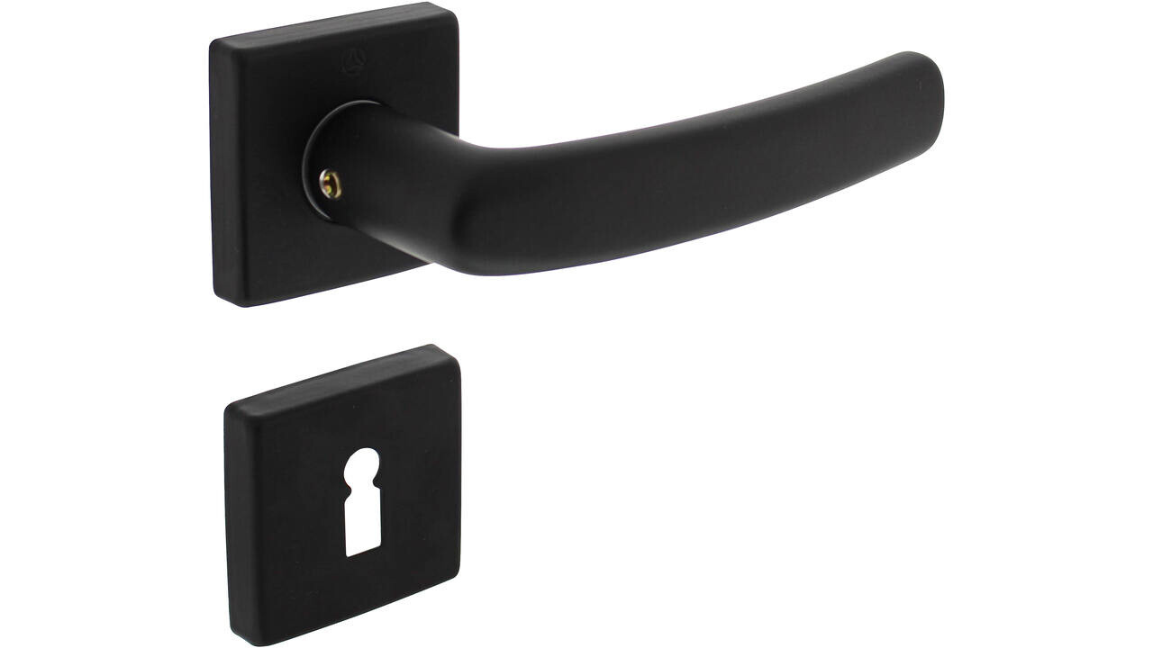 Intersteel Deurkruk Denham met rozet verdekt 50x50x10mm met nokken zwart