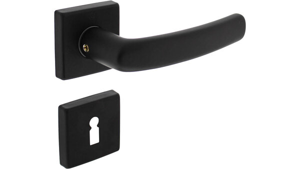 Intersteel Deurkruk Denham met rozet verdekt 50x50x10mm met nokken zwart