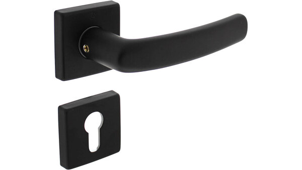 Intersteel Deurkruk Denham met rozet verdekt 50x50x10mm met nokken zwart