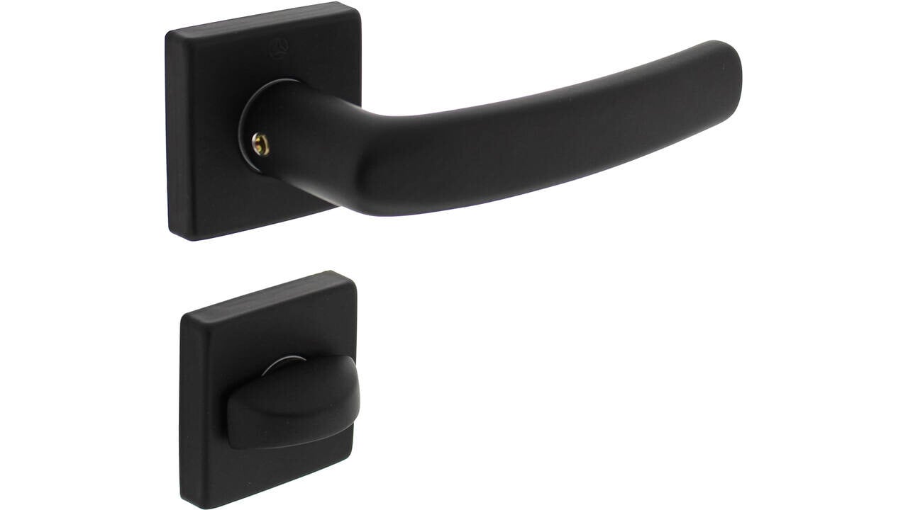 Intersteel Deurkruk Denham met rozet verdekt 50x50x10mm met nokken zwart