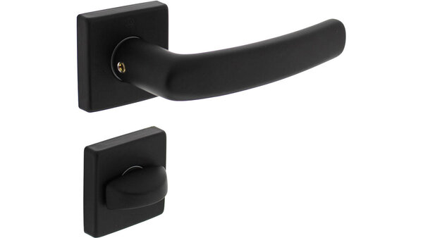 Intersteel Deurkruk Denham met rozet verdekt 50x50x10mm met nokken zwart