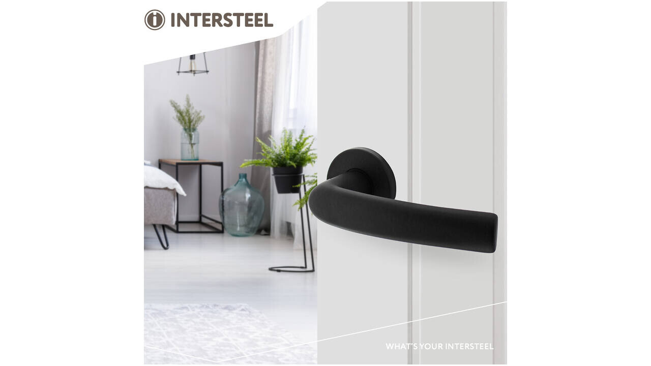 Intersteel Deurkruk Denham met rozet verdekt ø50x7mm met nokken zwart