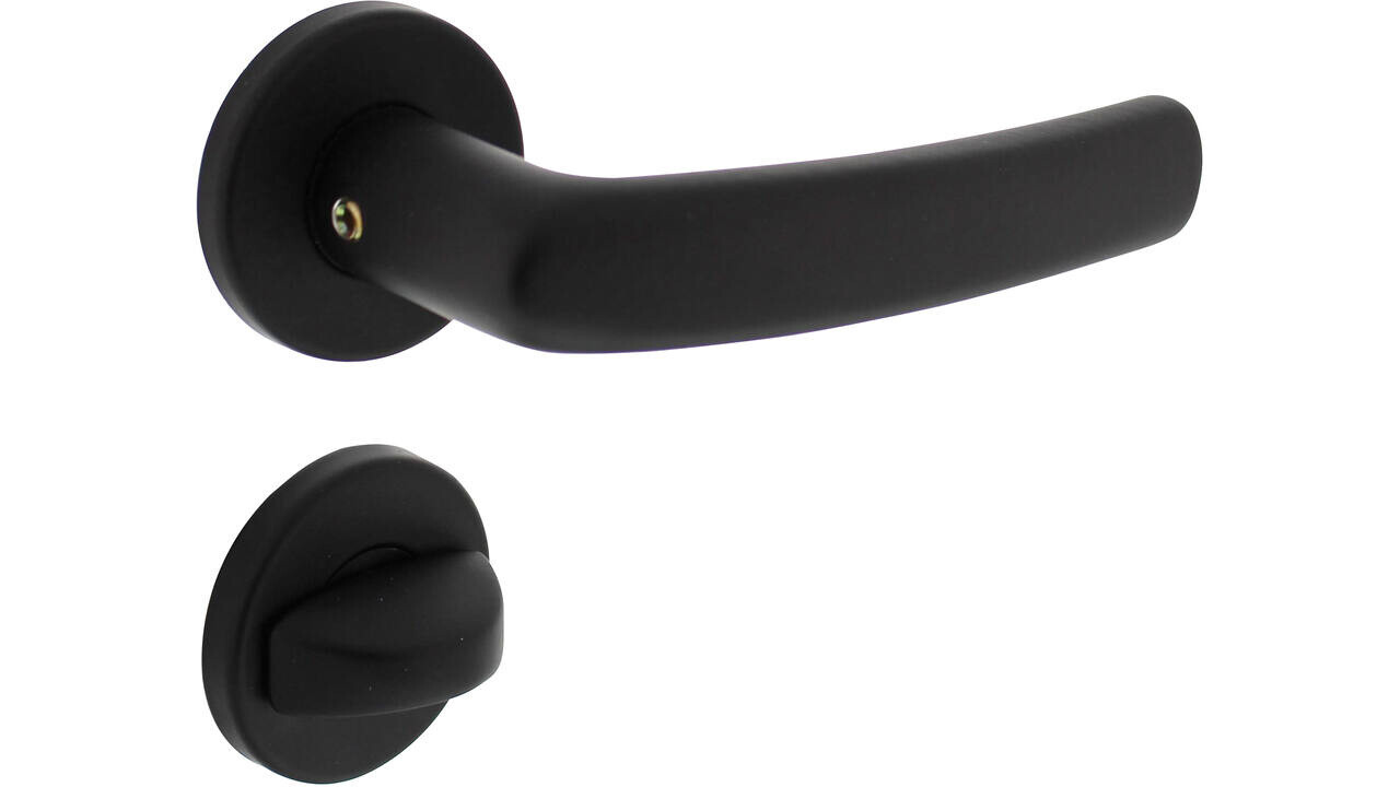 Intersteel Deurkruk Denham met rozet verdekt ø50x7mm met nokken zwart