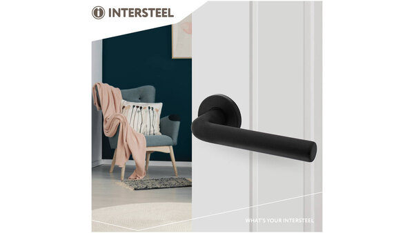 Intersteel Deurkruk Derby met rozet verdekt ø50x7mm met nokken zwart